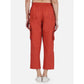 Generic Women's Casual Cotton Solid Cargo Pants (Rust) - MYLUXURY LANE ENTERPRISE