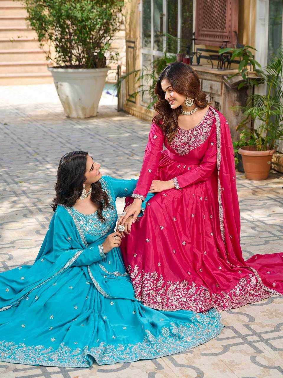 Assam Silk Embroidery Gown - MYLUXURY LANE ENTERPRISE