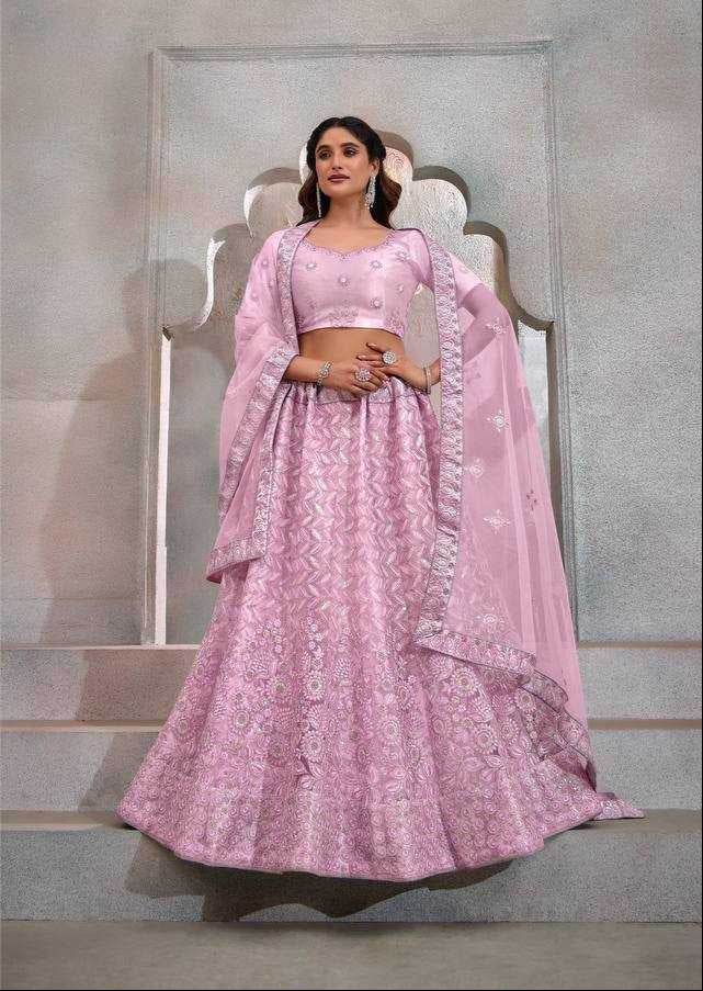 Butterfly Net Embroidered Lehenga Choli for Elegant Style - MYLUXURY LANE ENTERPRISE