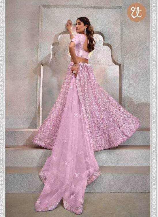 Butterfly Net Embroidered Lehenga Choli for Elegant Style - MYLUXURY LANE ENTERPRISE