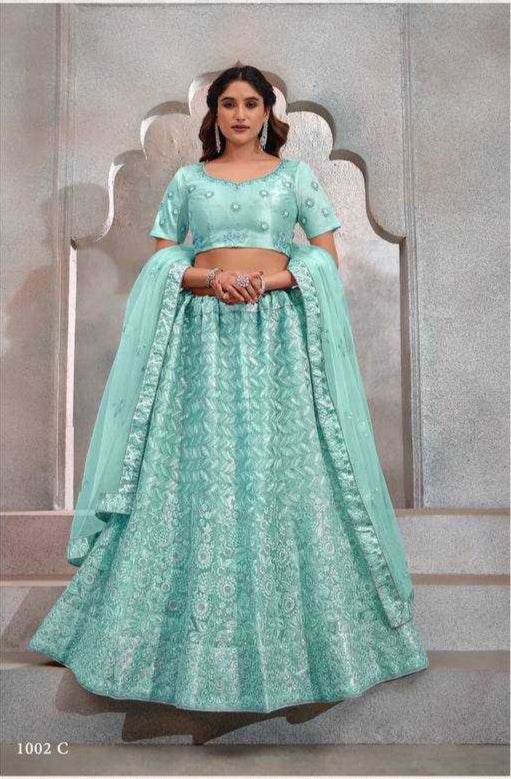Butterfly Net Embroidered Lehenga Choli for Elegant Style - MYLUXURY LANE ENTERPRISE