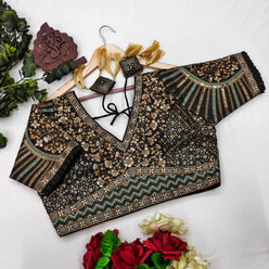 Milan Silk Readymade Sequence Embroidery Blouse - MYLUXURY LANE ENTERPRISE