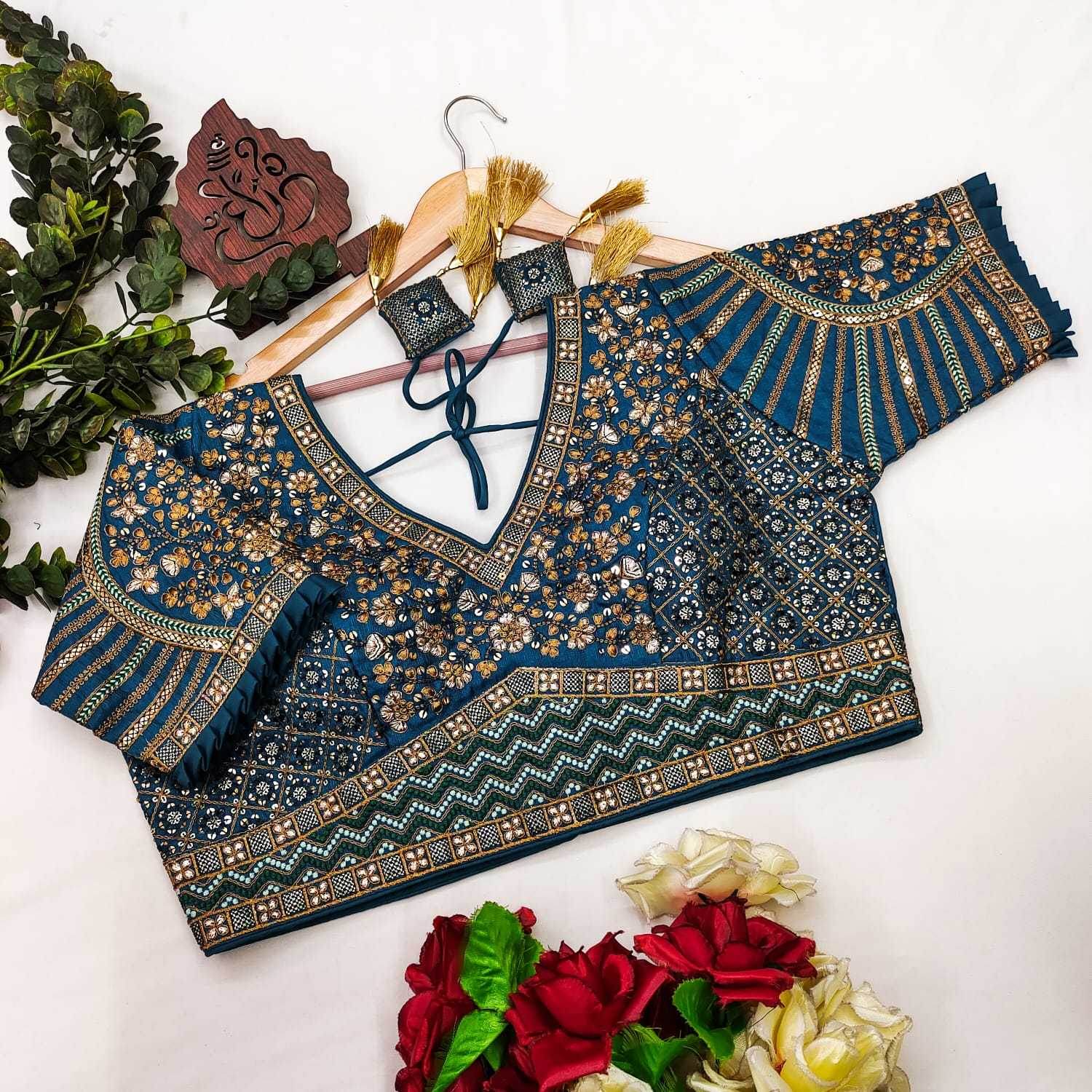 Milan Silk Readymade Sequence Embroidery Blouse - MYLUXURY LANE ENTERPRISE