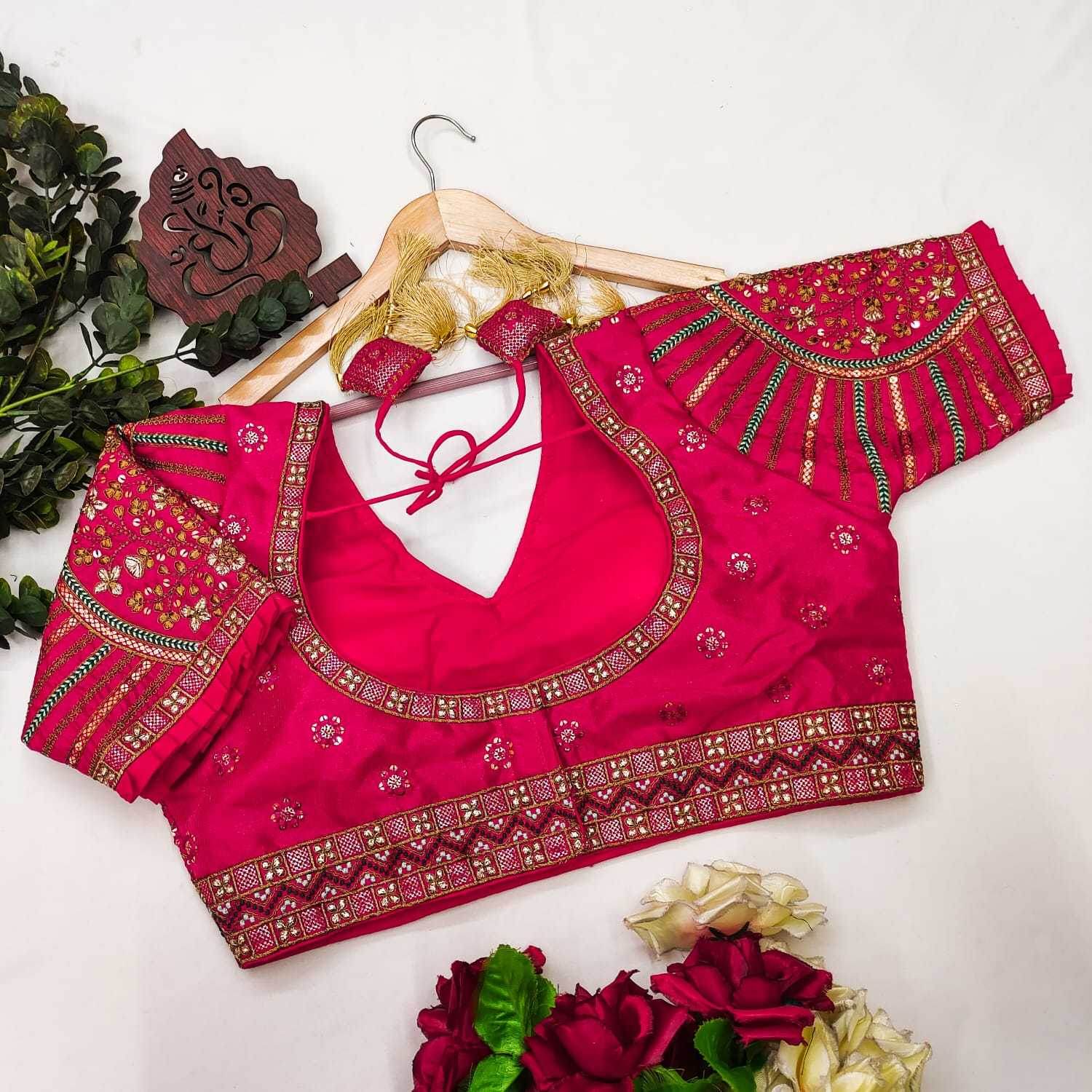 Milan Silk Readymade Sequence Embroidery Blouse - MYLUXURY LANE ENTERPRISE