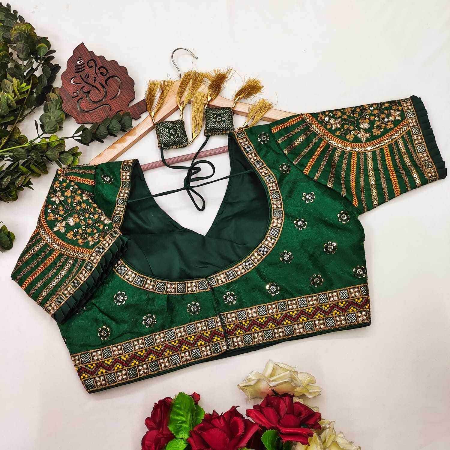 Milan Silk Readymade Sequence Embroidery Blouse - MYLUXURY LANE ENTERPRISE