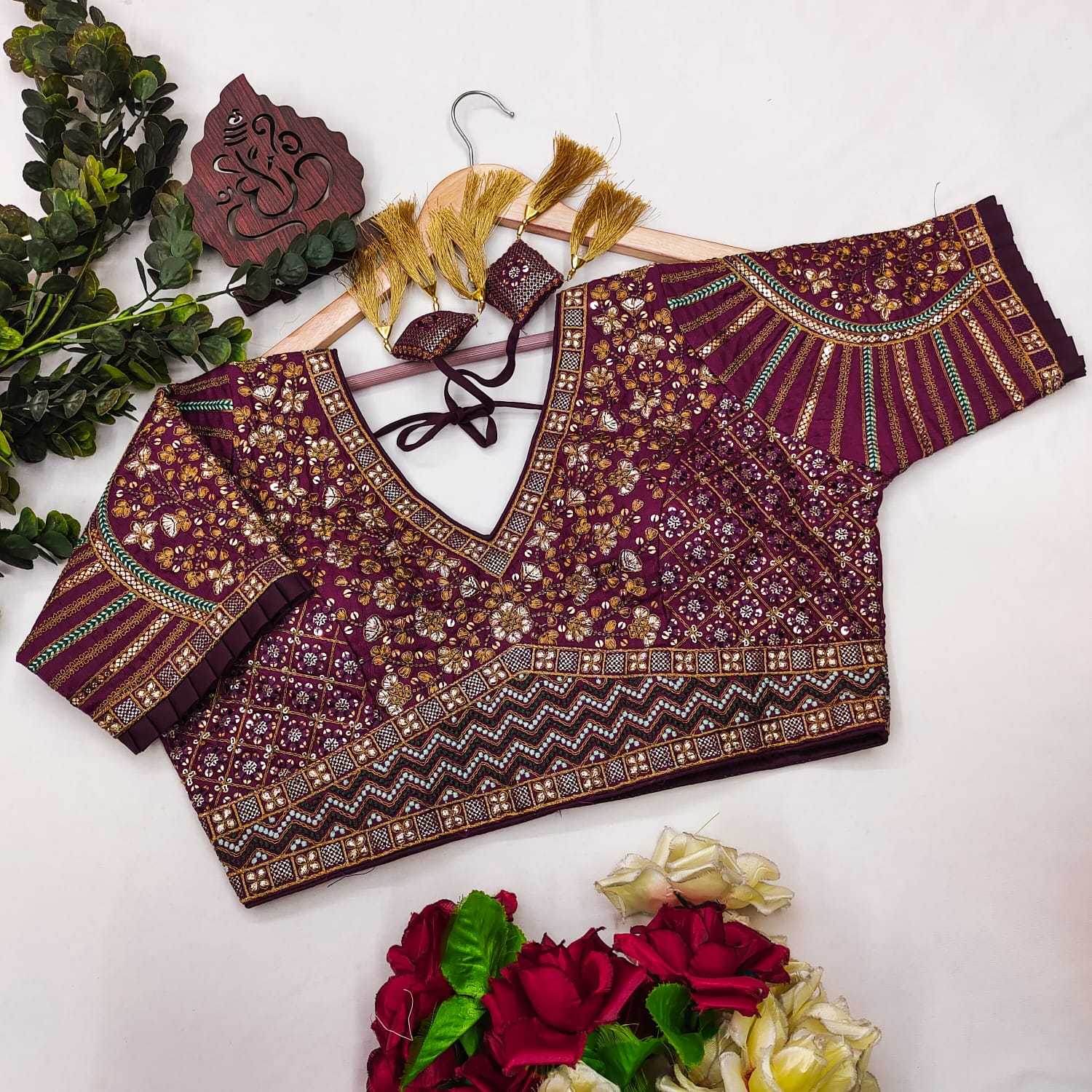 Milan Silk Readymade Sequence Embroidery Blouse - MYLUXURY LANE ENTERPRISE